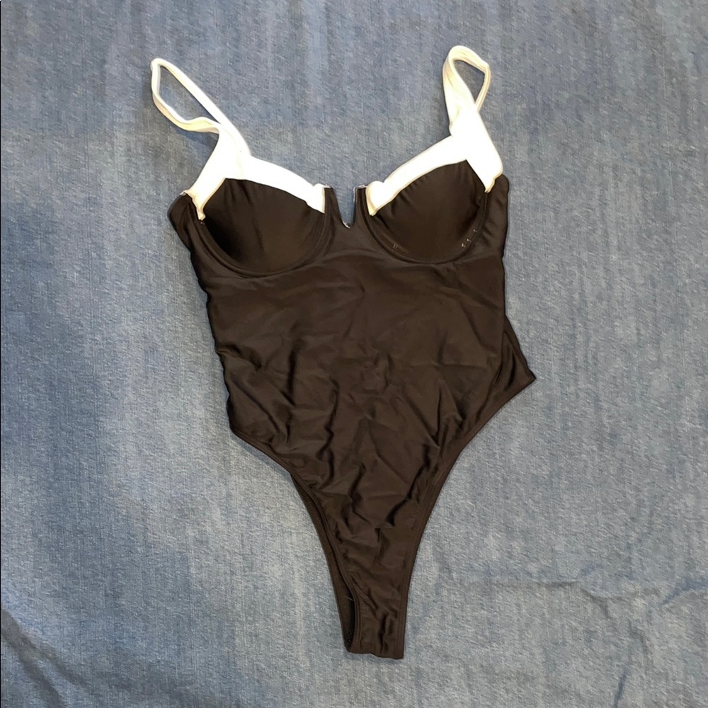 Black and White One-Piece Swimsuit